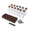 12pcs Coffee Bean Storage Tubes Glass Sealed Dosing Coffee Bean Jars with Walnut Stand Funnel for