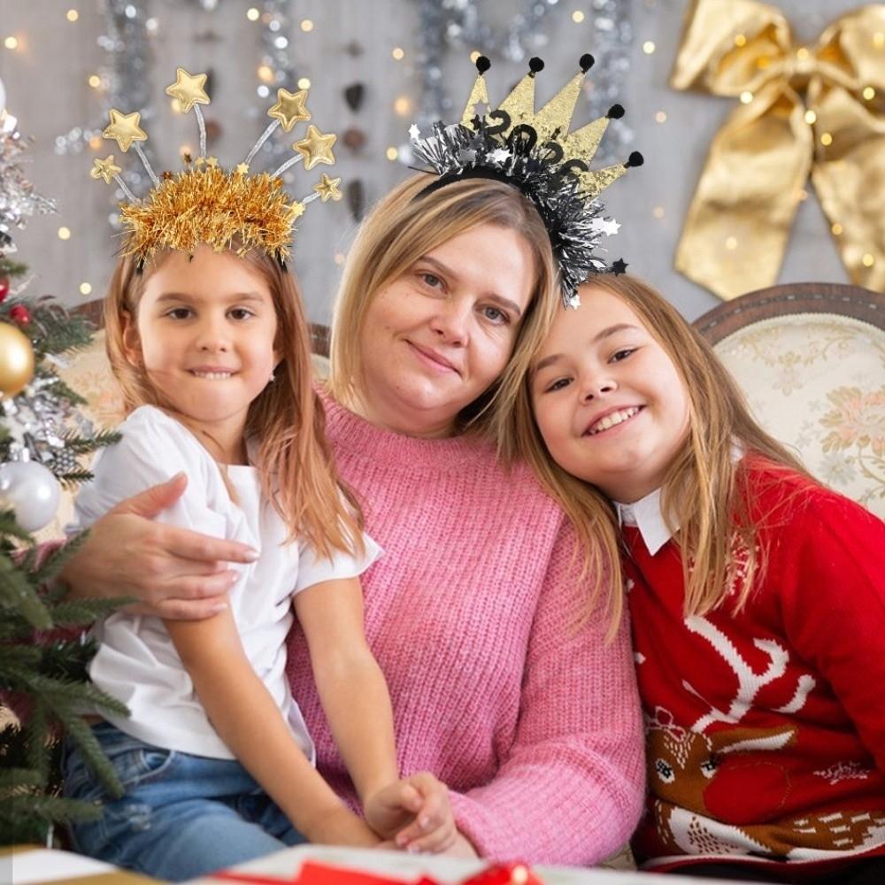 Блестящий Рождественский Новогодний Головной Убор Украшение для Вечеринки Блестящий Обруч для Волос Маскарадная Вечеринка