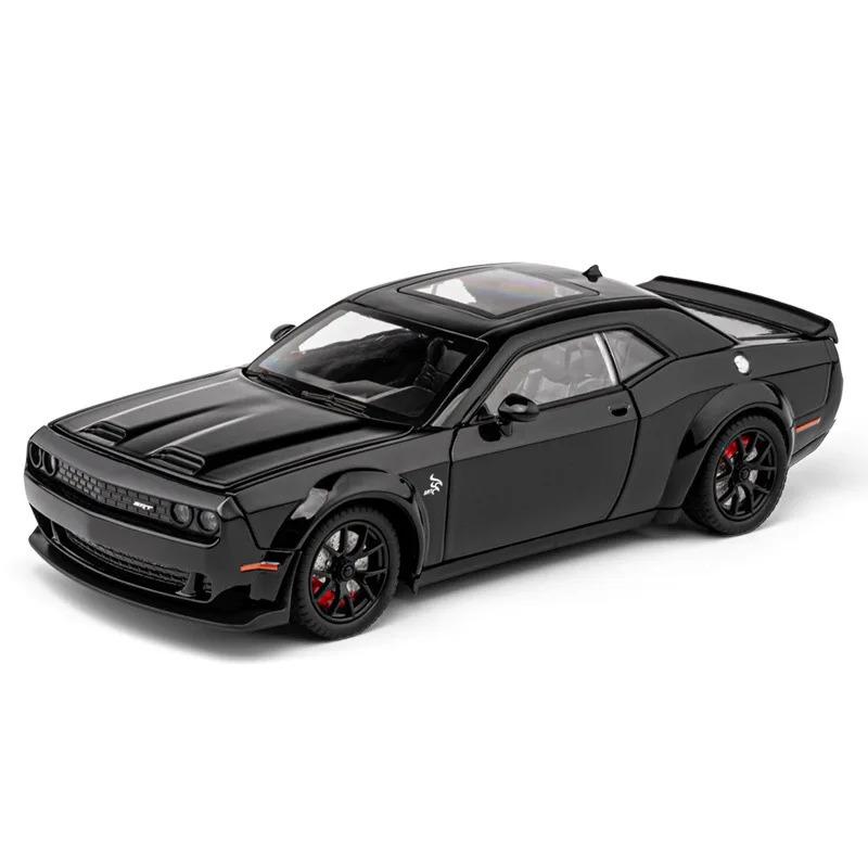 1/24 Dodge Challenger Hellcat игрушечная машинка литая Metel Cars игрушечные машинки с откидным механизмом Hellcat со звуком и светом Hellc для детей