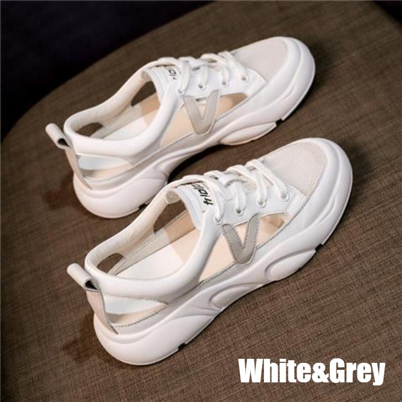 Toe Cap Sports Sandals Women's Outer Wear Summer Students All-match Flat-bottomed Casual White Shoes