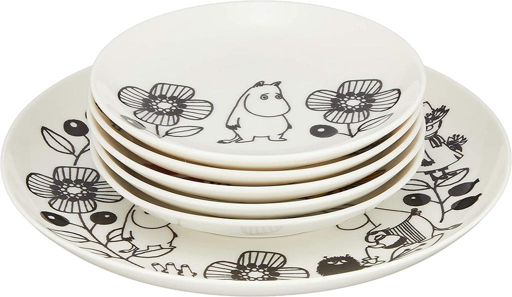 MOOMIN Plate Microwave and Dishwasher Moomin Nordic Day Wedding Made in "Moomin Valley" 6-Piece Set, Safe, Merchandise, Style, Mother's Gift, Gift,