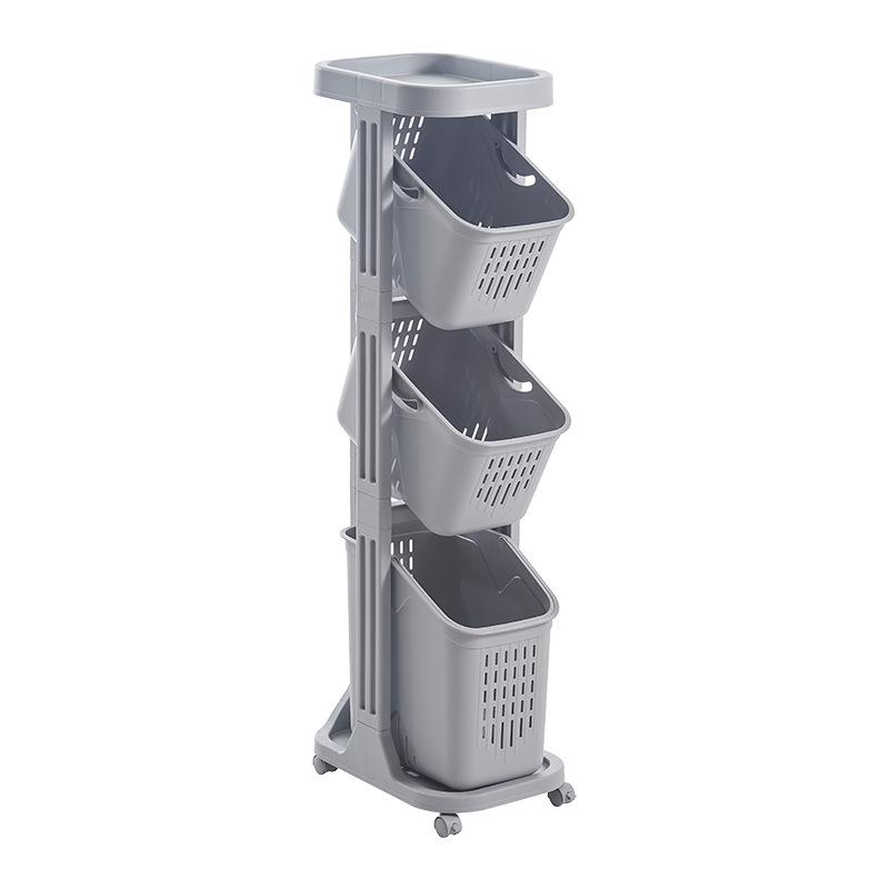 Multifunctional, crevice bathroom laundry basket, multi-layer, plastic, kitchen narrow rack, trolley, dormitory sundries storage