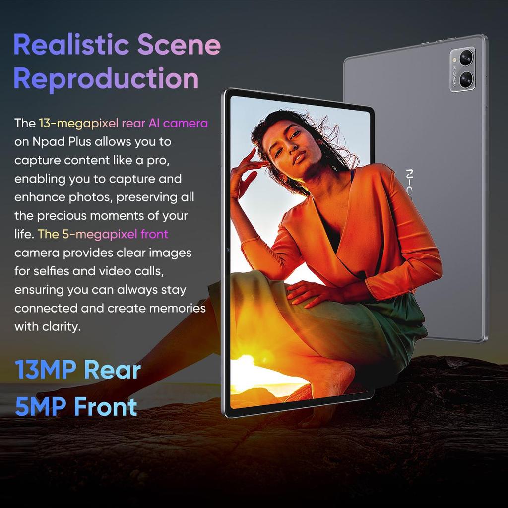 N-one Планшет 10,36-дюймовый планшетный компьютер Android 12, 128 ГБ MediaTek MTK8183 Octa Core 2000*1200 FHD NPad Plus