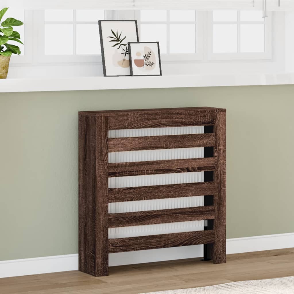 Radiator Cover Oak Effect 78 x 20 x 82 cm Wood Based Material