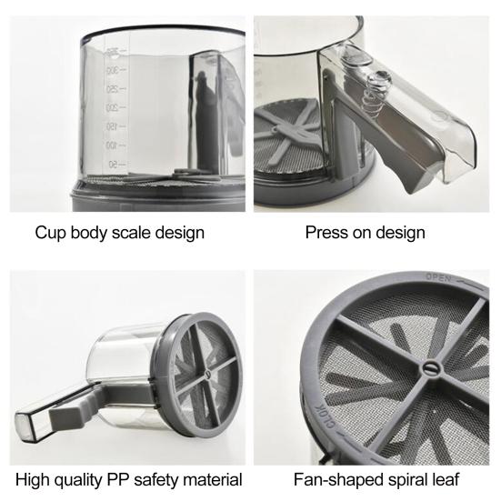 Просеиватель для муки, прозрачные весы, кухонные принадлежности, мелкая сетка, ручной фильтр для муки, кухонное сито, отличное просеивание, мелкая сетка