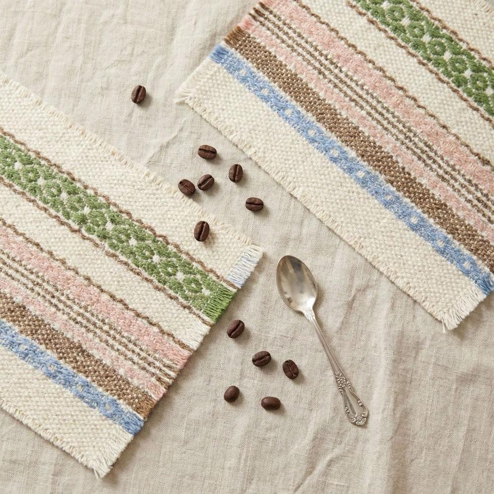 Eco-Friendly Heat-Insulating Placemats Non-Slip Drink Coasters Decorative Mats Machine Washable
