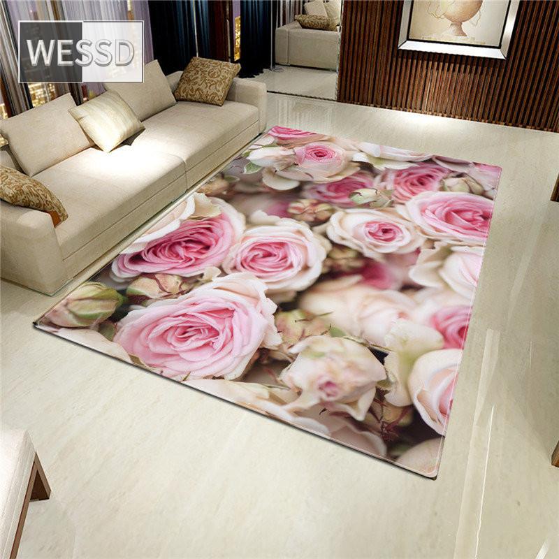 Ковер с розой, 3D коврик для гостиной, ковер с цветком, противоскользящий впитывающий коврик для ванной комнаты, кухонный коврик, домашний декор, коврик на заказ, большой ковер