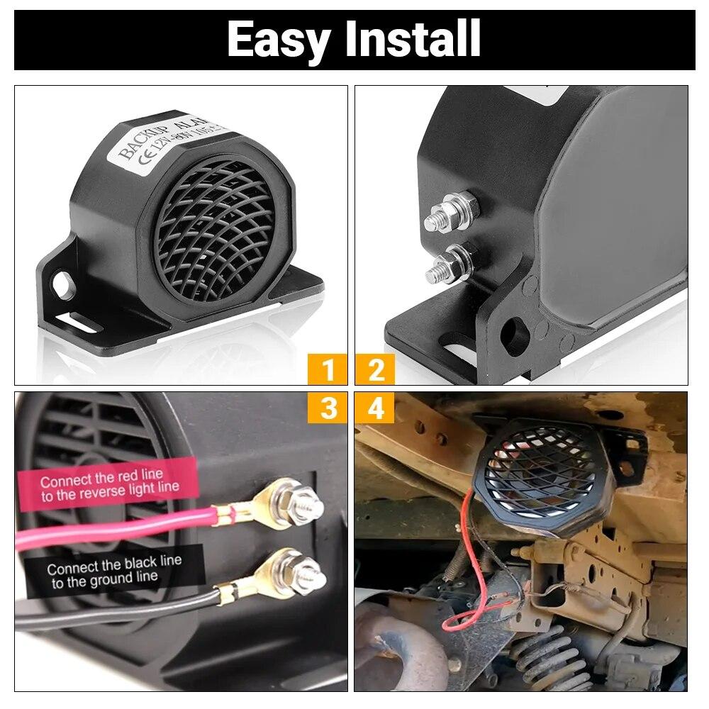 105 дБ резервная сирена, звуковой сигнал, зуммер, предупреждающая сигнализация, 12 В, 24 В-80 В, звуковой сигнал для автомобиля, грузовика, напоминания о движении задним ходом