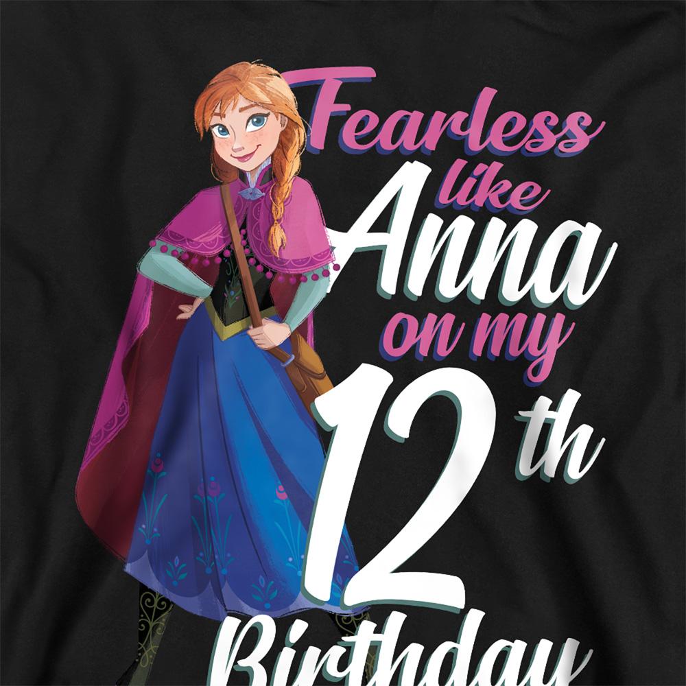 Frozen Childrens/Kids Fearless Like Anna Heather 12th Birthday Pullover Hoodie