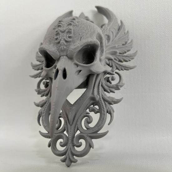 Готический череп ворона Настенная скульптура черепа вороны Поддельный животный подвесной настенный декор Жуткая голова Настенное искусство