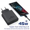 For Galaxy S25 S24 S22 Ultra S23 Usb Type C Pd Charger 45w Super Fast Charging Galaxy S21 Plus A06 A16 A26 A36 A56 A34 A54 Cable Accessories