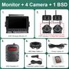 GreenYi беспроводной 7'' AHD радар слепых зон BSD сигнализация DVR регистратор IPS разделенный экран монитор грузовика с 4 шт. ИК-камера для автобуса RV