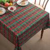 Christmas Tablecloth Green Plaid Snowflake Cotton Linen Rectangular Table Cover New Year Gifts Dining Living Room Table Decor