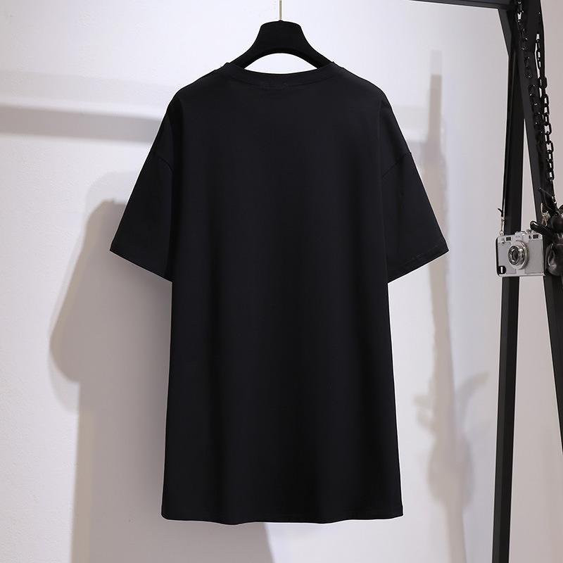 Свободная нижняя рубашка, летняя женская футболка, топы с короткими рукавами больших размеров