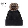 Winter Fashion Beanies Knitted Hat for Women, Cold Weather Fleece Lined with Pom Comfortable Head Gear Pom, Chunky Snow Hat, Soft Ribbed Knit