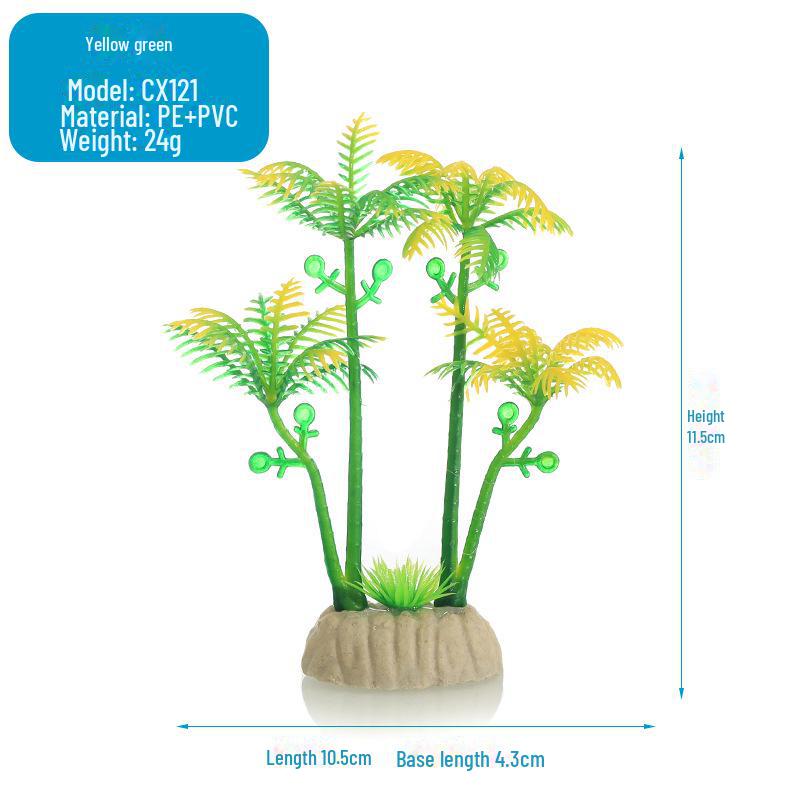 Yilan Aquarium Fish Tank Decor: Small Potted Coconut Tree Simulation CX121
