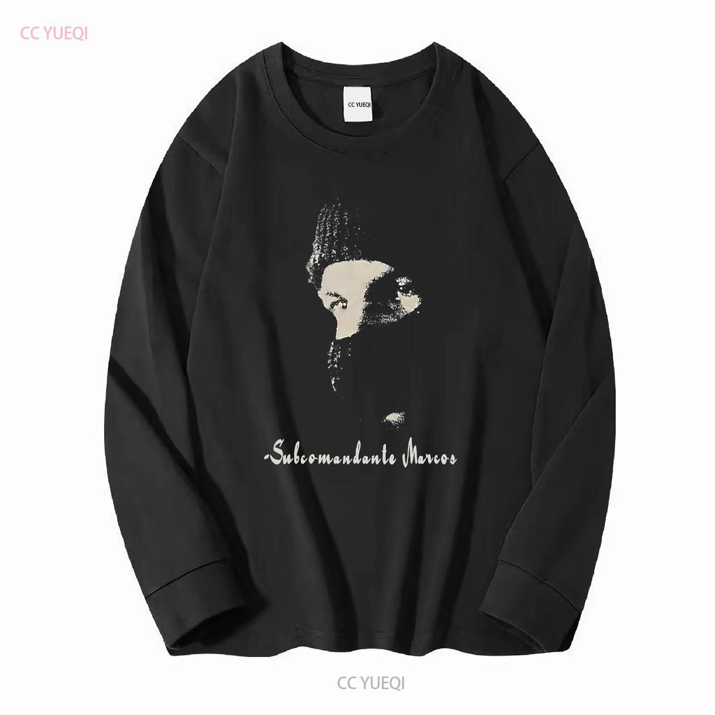 New Rare Subcomandante Marcos Portrait Revolucion EZLN Comandante Emiliano Zapata Retro T Shirt Vintage Style vintage Washed