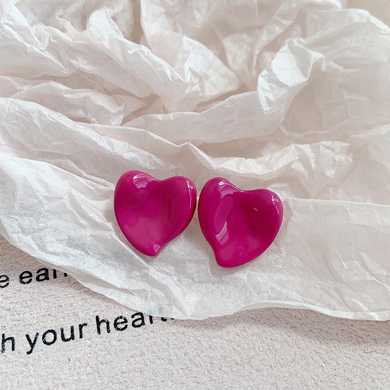 2024 Irregular Heart Stud Earrings - Niche Sweet Luxury, Non-Pierced Ear Clips for Women