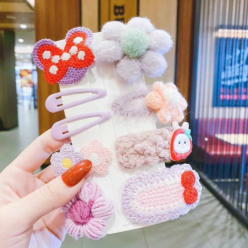 Мультяшные плюшевые заколки для волос для детей - Милые осенне-зимние заколки для маленьких девочек, в корейском стиле принцессы