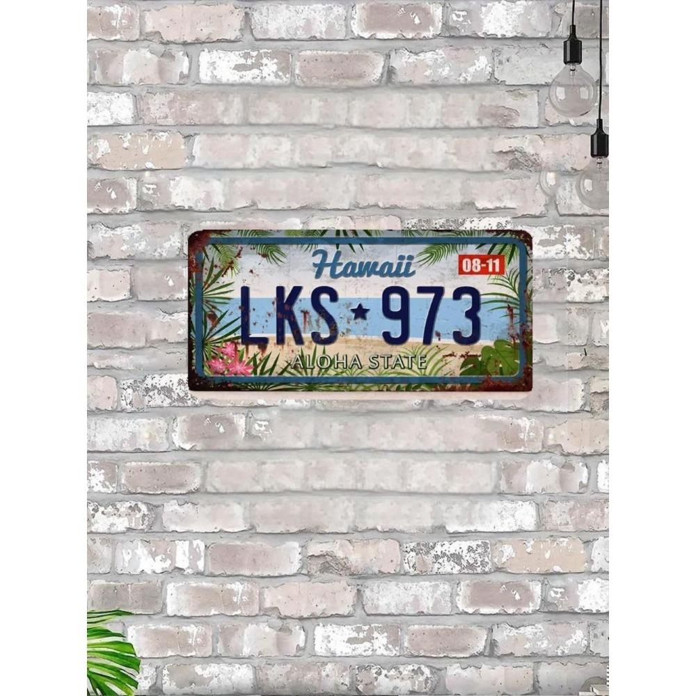U.S. License Plate, U.S. Car License Plate, Metal, 15x30 Cm.
