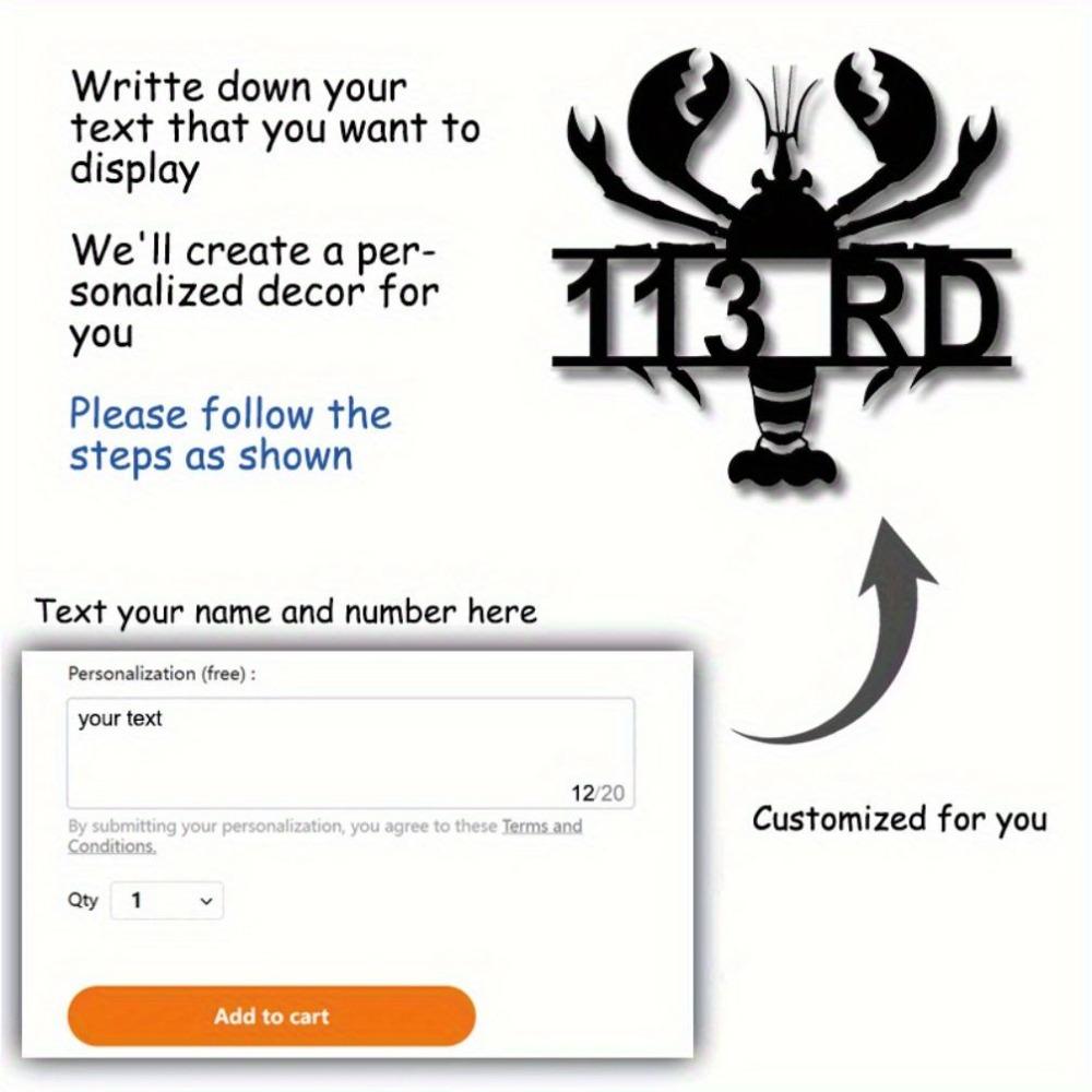 Металлическая табличка с лобстером, настраиваемая, деревенское настенное искусство для прибрежного дома, табличка для улицы, устойчивая к любым погодным условиям, уникальный колышек для сада