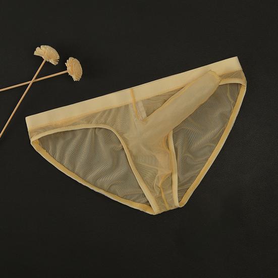 Мужские трусы-слипы с низкой посадкой, 3D хобот слона, однотонные, сексуальные прозрачные трусы из сетки