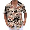 Рубашка для мужчин, мужские винтажные рубашки для боулинга на пуговицах, летняя пляжная рубашка с коротким рукавом