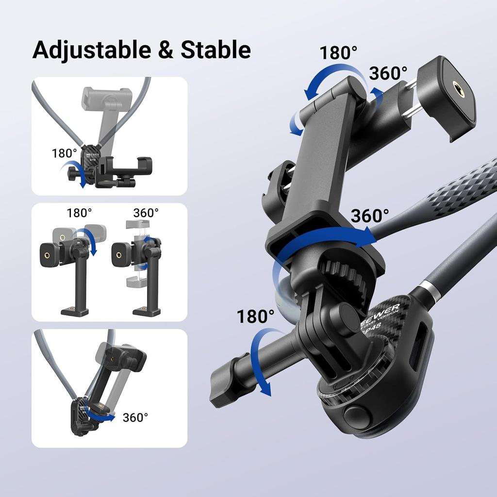 NEEWER Neck Phone Holder, Quick Release Adjustable Bed Cell Phone Action Camera Chest Mount Accessories Kit for iPhone