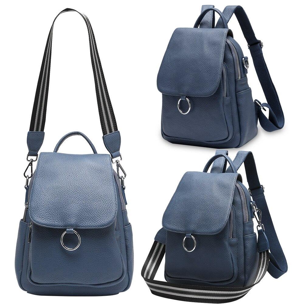 Zency новый модный женский рюкзак из 100% натуральной кожи зимний бежевый повседневная дорожная сумка классический черный школьный рюкзак