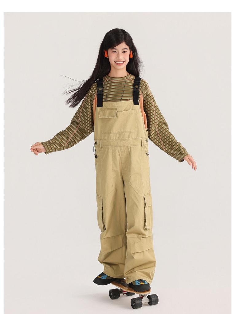 Дышащие хлопковые комбинезоны для девочек из Тао-Тауна - Модные и свободного кроя для учениц средней школы, Идеальны для весны и осени.