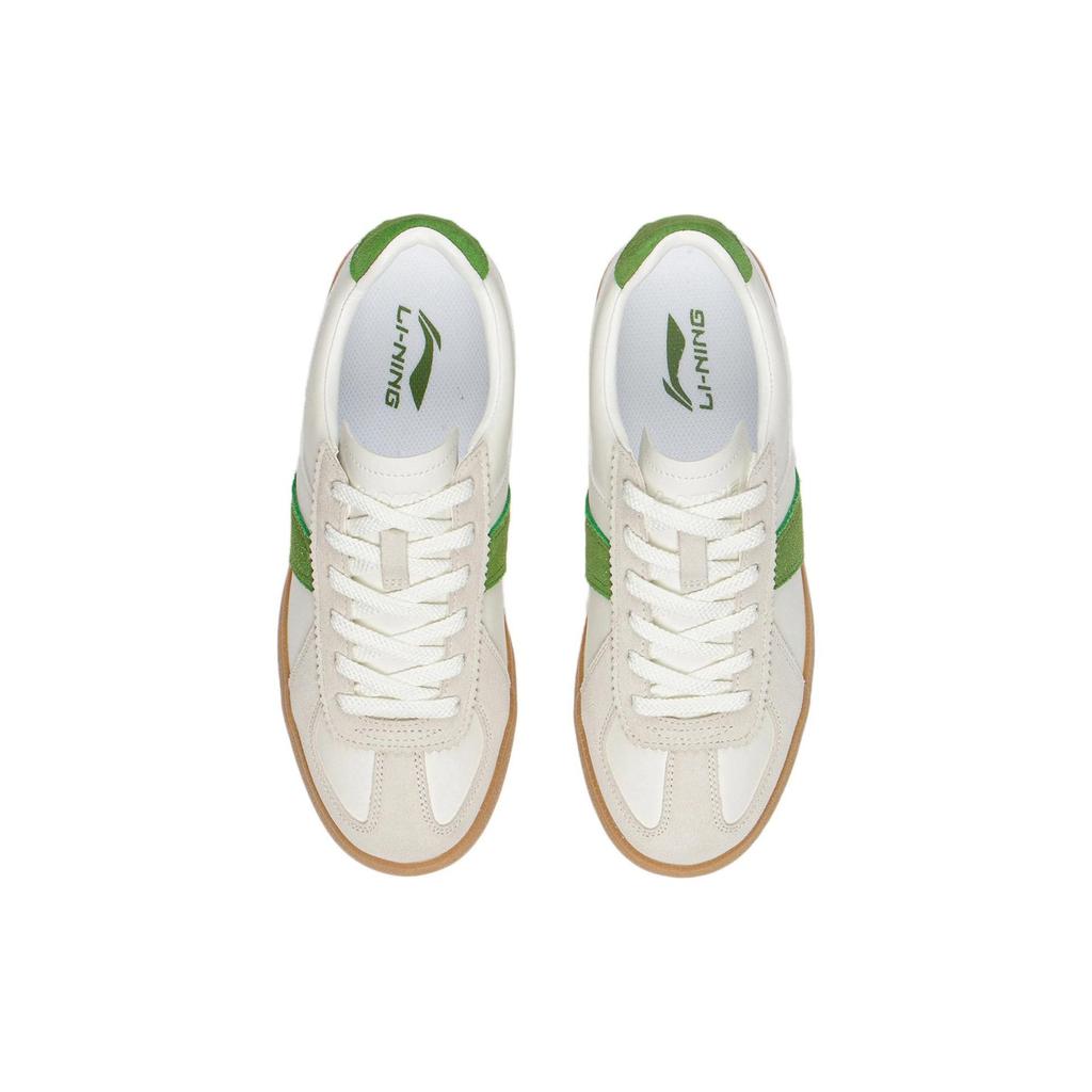 Li Ning Yun Chuan Классические повседневные кроссовки для скейтбординга Женские кроссовки Белый Зеленый AGCS290-1