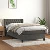 3131112 vidaXL Divan Bed and Mattress Dark Grey 90x190 Cm Velvet