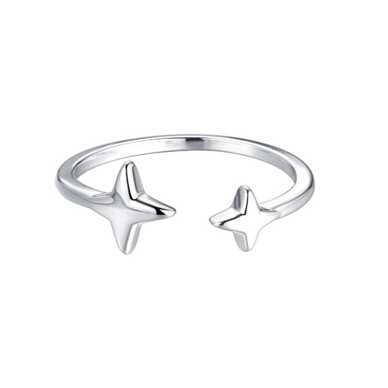 Кольцо со звездой и цирконами Cross Flash Diamond Star Light Кольцо-открывашка со звездой Близнецы Кольцо на указательный палец со звездой Нишевый дизайн Простой