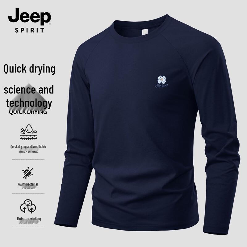 Мужская повседневная футболка с длинным рукавом JEEP SPIRIT, быстросохнущая