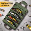 RollUp Tool Bag, Portable Tool Storage Organizer with Detachable Pouches for Electrician Mechanic,