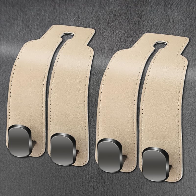 Amelity Car Seat Back Storage Hook, Car Hooks For Headrest, Car Headrest Hooks For Purses And Bags, Purse Hanger For Car (2 Pack, Black)