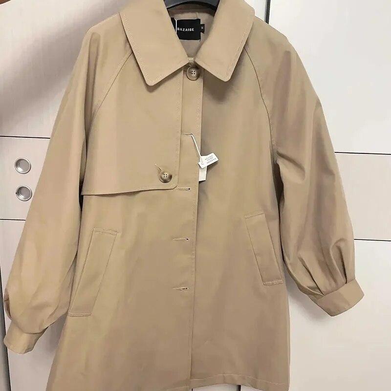 Женские плащи средней длины, повседневные свободные женские ветровки, модная элегантная куртка