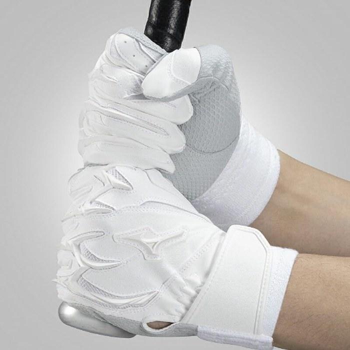 Mizuno MizunoPro Batting Gloves Silicone Power Arc DI (1ejea25062, 26cm, Red/White/Silver)