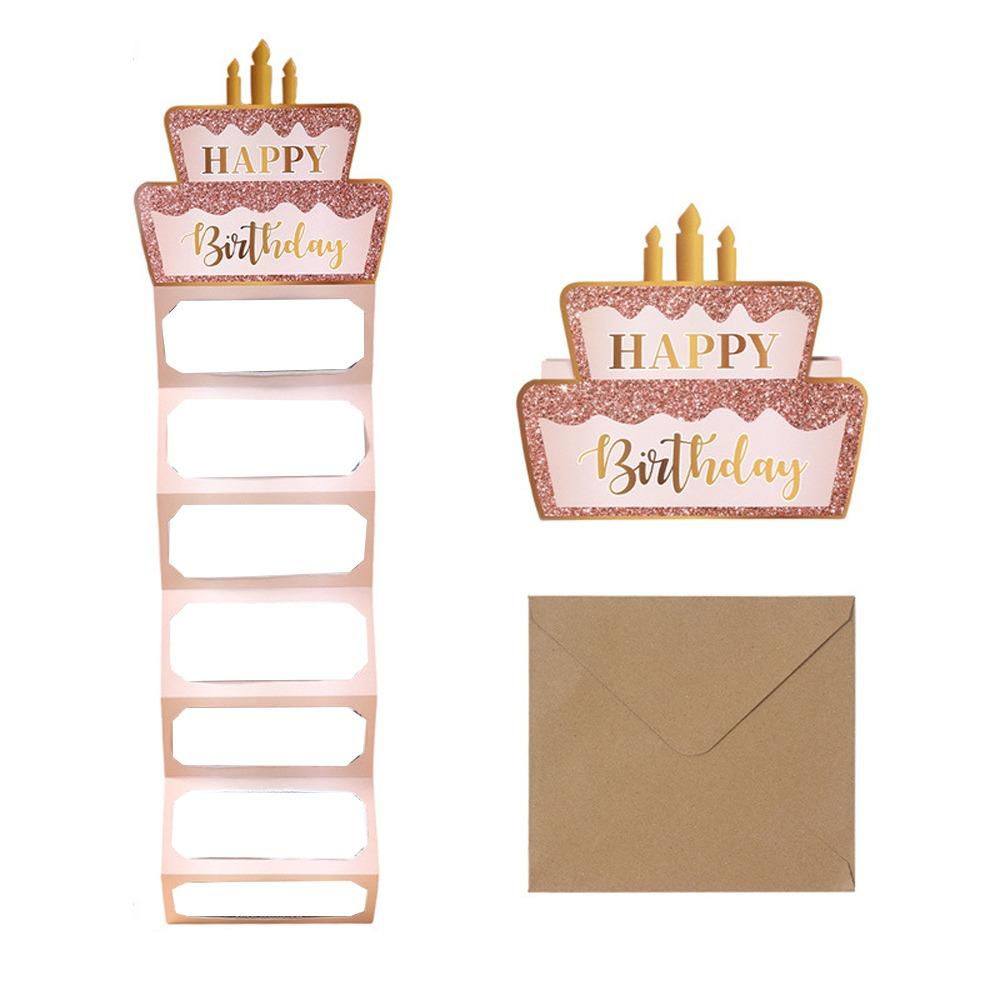 6/7 Слотов Карточка с Деньгами для Торта на День Рождения Наилучшие Пожелания Бумажные Конверты для Денег Традиционный Пустой Складной Держатель для Денег Вечеринка для Взрослых