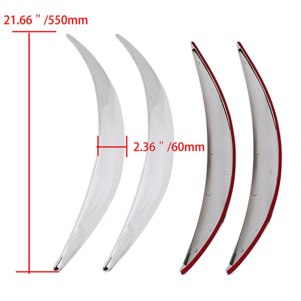 4pcs Chrome Car Wheel Eyebrow Arch Protector Trim Lips Fender Flares Universal