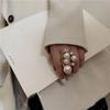 Lady for Women Jewelry Oversize Open Rings Multi Pearl Rings Irregular Finger Rings Shiny Crystal