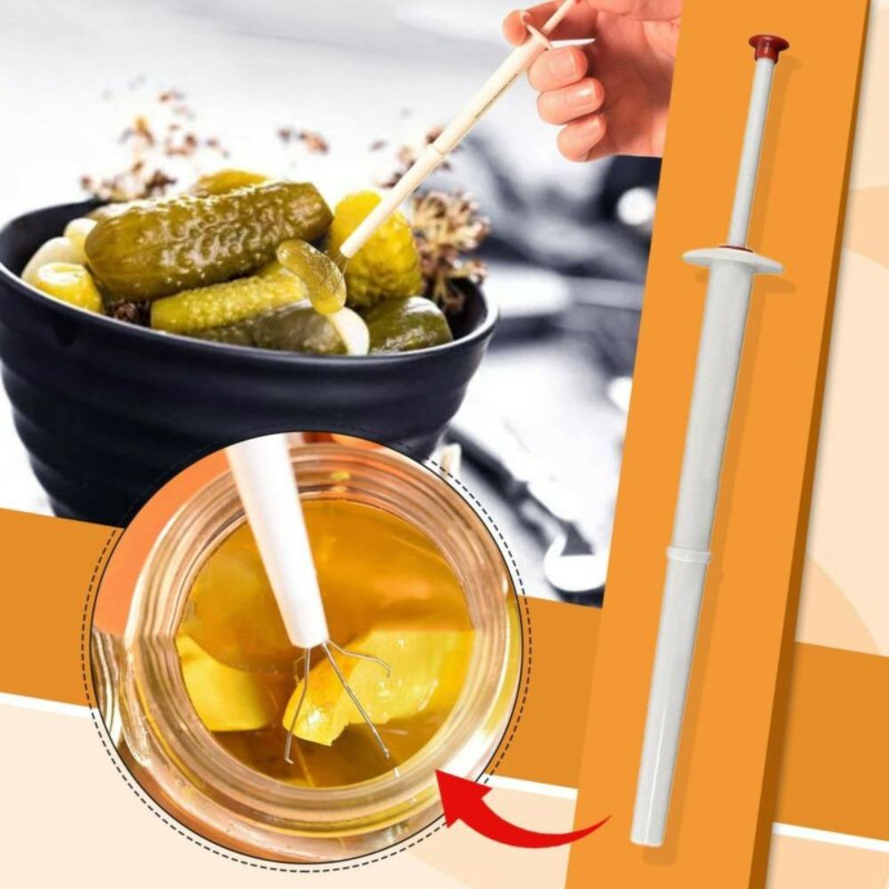 4 Claw Pickle Fork Multifunction Food Grabber Tools Jar Picker Kimchi Cucumber Tongs  Home