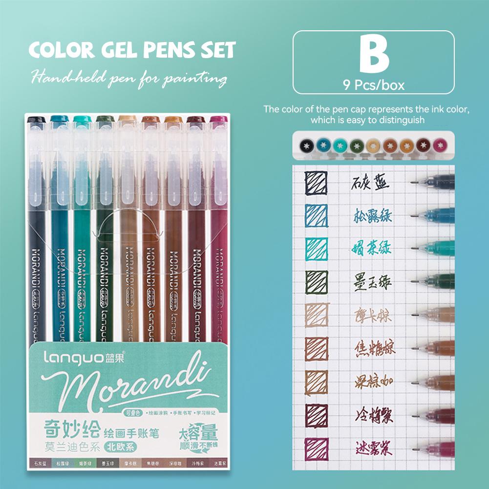 9 шт./кор. набор цветных гелевых ручек Morandi 0,5 мм чернильная ручка для письма для студентов школьные принадлежности канцелярские принадлежности