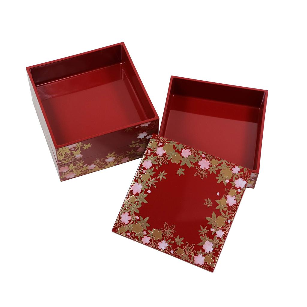 Осака Чосейдо Дзюбако Яманака Оригинал Кулер Бонус Идеально для Спортивных Дней и Новогодних Ужинов (Шунджу) Трехъярусная коробка, 12 см, киноварь, лак, сумка,