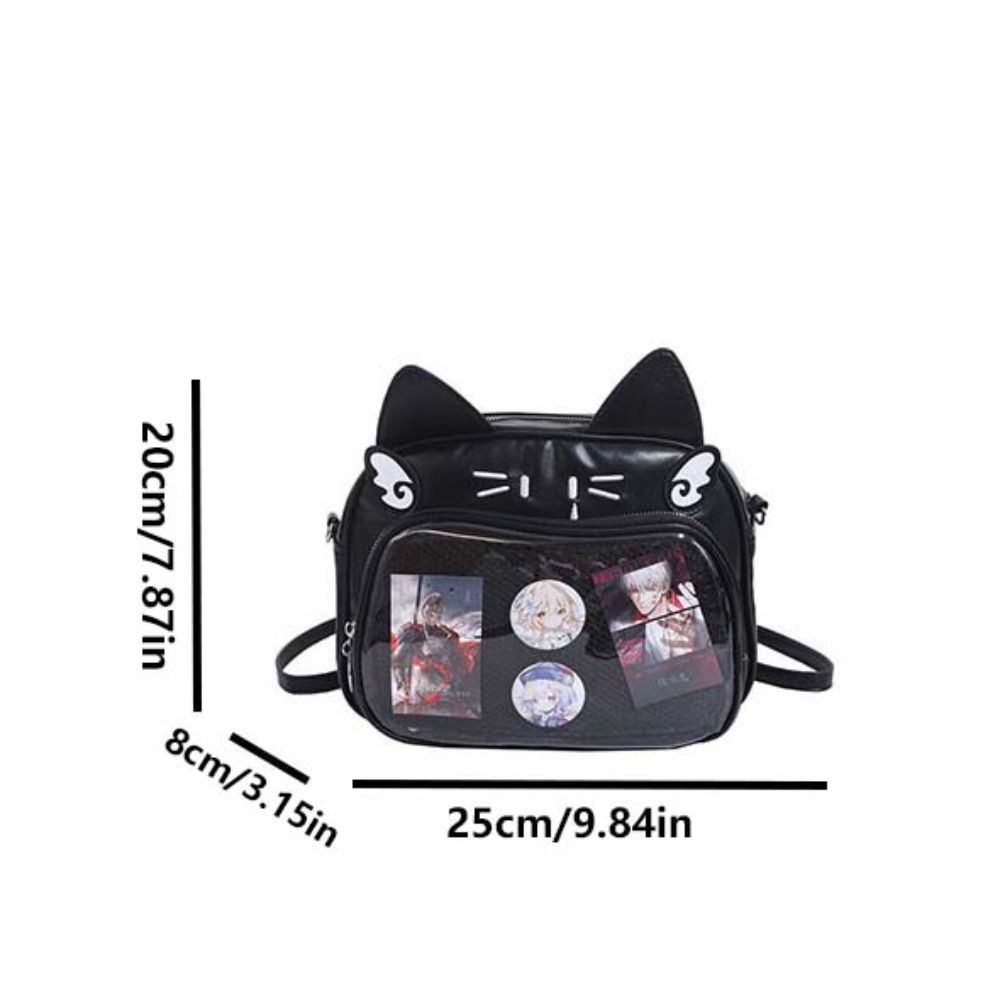 Сумка на молнии Каваи Кошка Итабаг Хлопковая кукольная сумка Модные рюкзаки Смешной прозрачный карман Дети