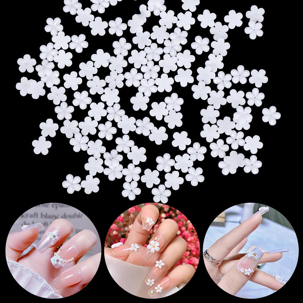 100/500pcs Material Package Flower Cute Resin Drill Nail Art Decoration Nail Beauty Rhinestones