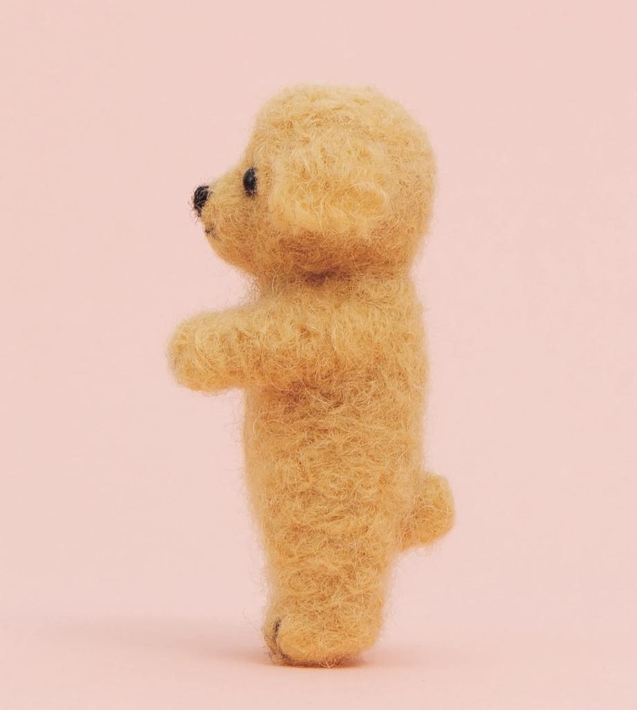 Hamanaka Wool Sachiko Susa Fluffy Felted Toy Poodle Kit, Design, (Standing Pose) H441-609