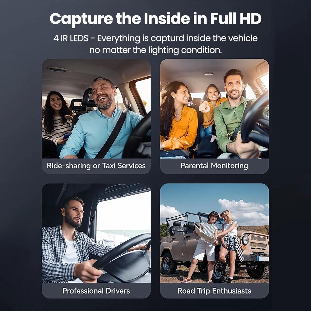 2/3-канальная автомобильная видеокамера, UHD 4K камера высокого разрешения с GPS и WiFi, автомобильный видеорегистратор