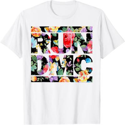 Официальная футболка с цветочным логотипом Run DMC