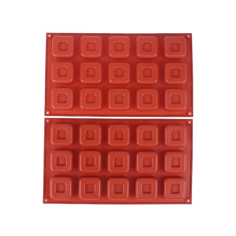 15-секционная квадратная силиконовая форма для выпечки торта, желе, пудинга, шоколада, кубиков льда, кексов, кексов, противня для выпечки
